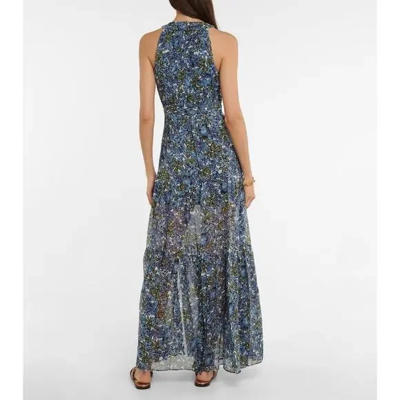 veronica beard florencia silk maxi dress Veronica Beard Bright Coral Florencia Sleeveless Silk Maxi Dress Size 6 $698